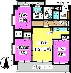ルシオール藤崎 3LDKの間取図画像