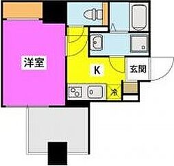 21テクノロジー 1Kの間取図画像