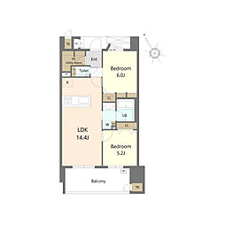 S-RESIDENCE愛宕SOUTH 2LDKの間取図画像