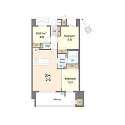 S-RESIDENCE愛宕SOUTH 3LDKの間取図画像