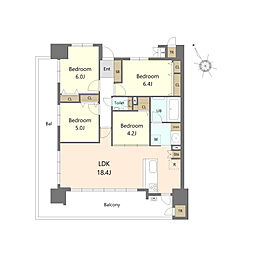 S-RESIDENCE愛宕SOUTH 4LDKの間取図画像