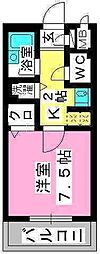 プレデュ・パルク壱番館 1Kの間取図画像