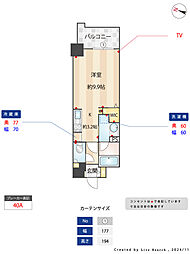 ウェルブライト博多ステーション 1Kの間取図画像