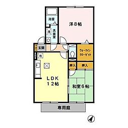セジュールガーデン 2LDKの間取図画像