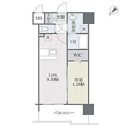 モダンパラッツオ博多リバー2 1LDKの間取図画像