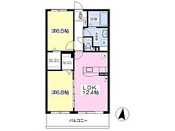 リベルテ今宿 2LDKの間取図画像