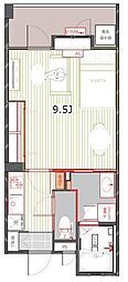 アントゥール薬院 1Kの間取図画像