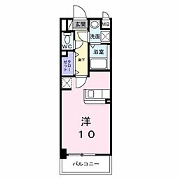 サンスタームーンモナ 4階ワンルームの間取り