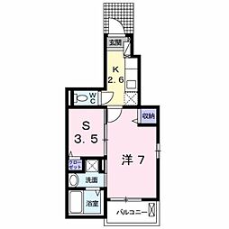 ポルタコスタII　Ａ 1階1SKの間取り