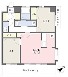 フェルト515 2LDKの間取図画像