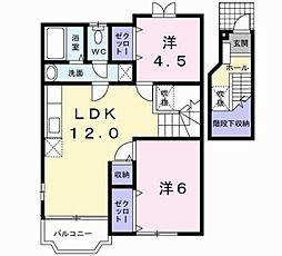 クレストール 2LDKの間取図画像