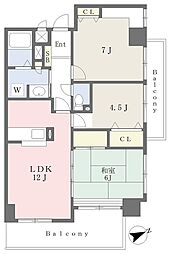 グリーンピア徳力2 3LDKの間取図画像