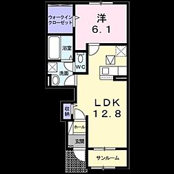 アス・テラス2 1LDKの間取図画像