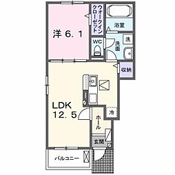 プロムナード北泉 1LDKの間取図画像