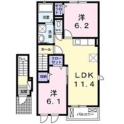 レジデンス恵里 2LDKの間取図画像
