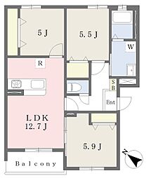 Muu.朽網駅北 3LDKの間取図画像