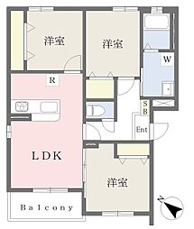 Muu.朽網駅北 3LDKの間取図画像