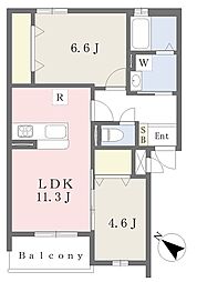 Muu.朽網駅北 2LDKの間取図画像