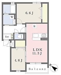 Muu.朽網駅北 2LDKの間取図画像