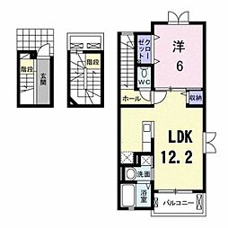 ジェルメ 1LDKの間取図画像