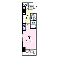 フレンテ二島2 1Kの間取図画像