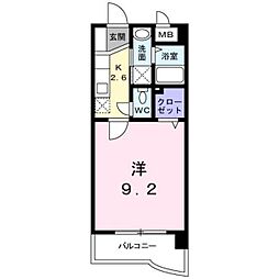 グレイス筒井 1Kの間取図画像