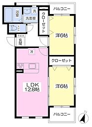 プライムスクエア 2LDKの間取図画像