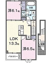 パークサイド小倉東I 2LDKの間取図画像