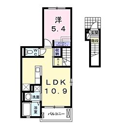 ヴィレドルミエール萩原 1LDKの間取図画像