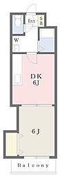 アンジェロポスト5 1DKの間取図画像