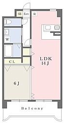 ユリシーズK 1LDKの間取図画像
