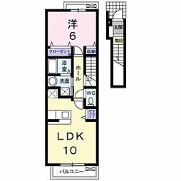 サニープレイスB 1LDKの間取図画像