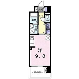 グランドール到津フォレスト ワンルームの間取図画像