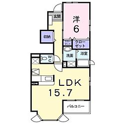 アルドーレ1 1LDKの間取図画像