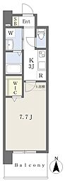 アルティザ小倉 1Kの間取図画像