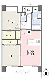 アルティザ小倉 2LDKの間取図画像