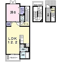 オーブ・アビタシオン 1LDKの間取図画像