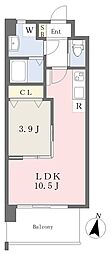 アドバンス718 1LDKの間取図画像