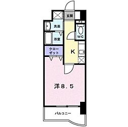 グランド・コスモ 1Kの間取図画像
