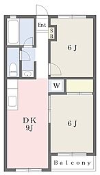 高浜ビル 2DKの間取図画像