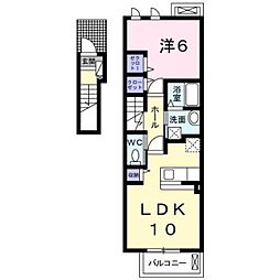 シエロ.ガーデン.ツダA 1LDKの間取図画像