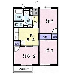 フローラルＹＭ 2階3Kの間取り