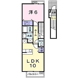バンブーフォレスター 1LDKの間取図画像