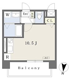 Ｐｒｏｓｔ 7階ワンルームの間取り