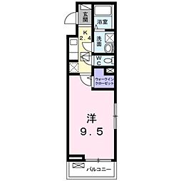 JR豊肥本線 南熊本駅 徒歩12分の賃貸アパート 1階1Kの間取り