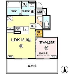 Ｄ−ｒｏｏｍ　ｍｏｎｉｃａ 1階1LDKの間取り