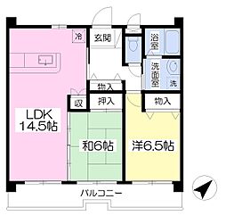 レスポワール島崎 1階2LDKの間取り