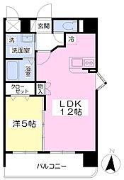 フォレストトップ平成南 6階1LDKの間取り