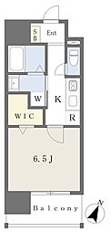 レクシア フラッツ水前寺 1Kの間取図画像