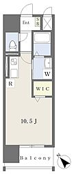 アルトゥーラ九品寺 ワンルームの間取図画像